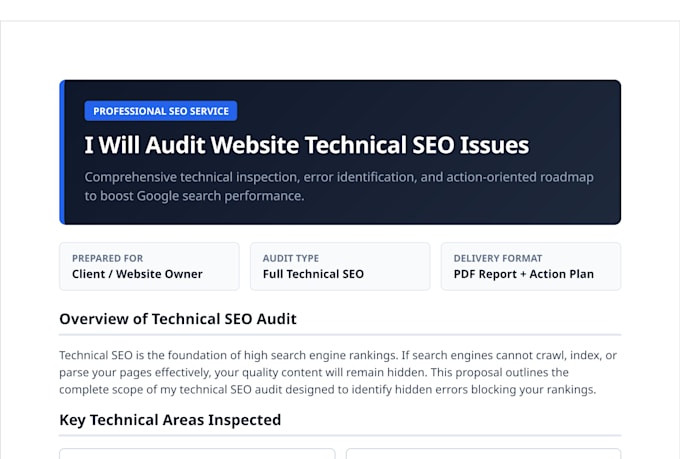 audit website technical SEO issues